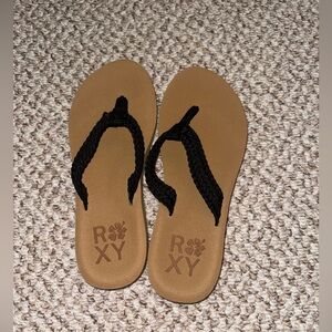 Roxy Black Corkboard flip flops